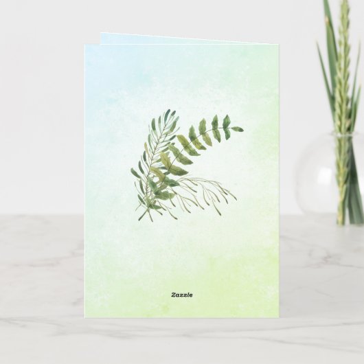 水彩植物学パーソナライズされた共感書 カード (裏面)