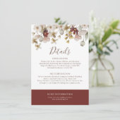 水彩植物学ボルドー結婚ズ詳細 エンクロージャーカード (スタンド正面)