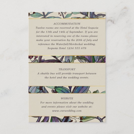 水彩植物学結婚のゲスト情報 エンクロージャーカード (正面)