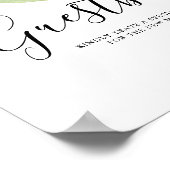 水彩植物学葉類ゲストブ結婚ック ポスター (角)