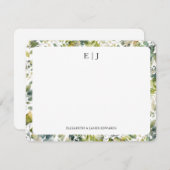 水彩植物学離れパーソナライズされた品 ノートカード (正面/裏面)