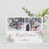 水彩植物学2写真目楽しいクリスマス シーズンカード (スタンド正面)