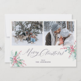 水彩植物学2写真目楽しいクリスマス シーズンカード