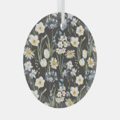 水彩植物学、フローラ春パターン。 ガラスオーナメント (正面右)