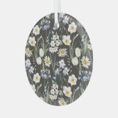 水彩植物学、フローラ春パターン。 ガラスオーナメント (正面左)