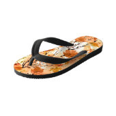 水彩植物学：ヴィンテージ植物のパターン。 キッズビーチサンダル (アングル)