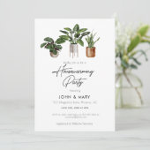 水彩植物引っ越し祝いパーティーパーティー 招待状 (スタンド正面)