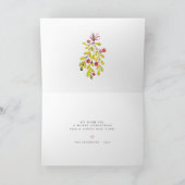 水彩植物性の緑の葉のクリスマス シーズンカード (内部)