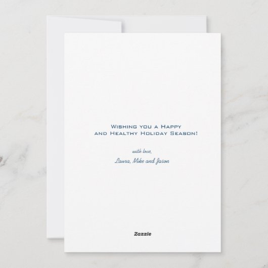 水彩植物性アーチフレームフォトクリスマス シーズンカード (裏面)