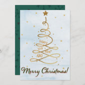 水彩植物性クリエレガントス企業のマス シーズンカード (正面/裏面)