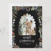 水彩植物性クリスマスアーチ写真 シーズンカード (正面)