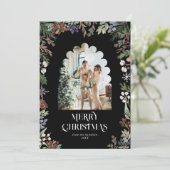 水彩植物性クリスマスアーチ写真 シーズンカード (スタンド正面)