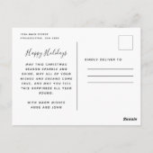 水彩植物性クリスマスツリー写真グリーティング ポストカード (裏面)