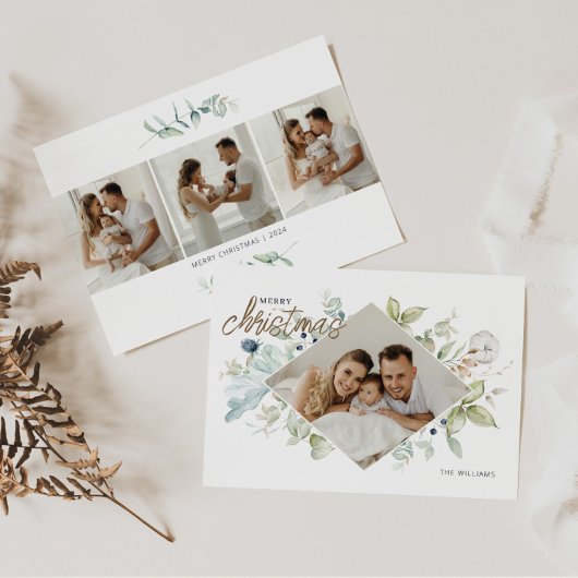 水彩植物性クリスマス4写真 シーズンカード
