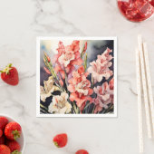 水彩植物性グラジオラス スタンダードカクテルナプキン (インサイチュ)