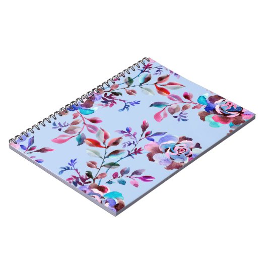 水彩植物性シームレスパターン。手書き ノートブック (左側)