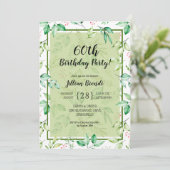 水彩植物性バースデーパーティ招待状 (スタンド正面)