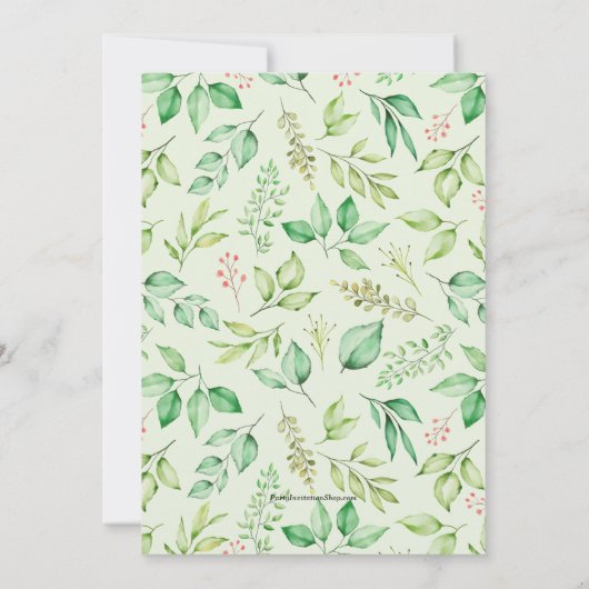 水彩植物性バースデーパーティ招待状 (裏面)