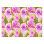 水彩植物性ピンクと金ゴールド花 テーブルクロス (正面(横))