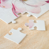 水彩植物性ピンクマグノリア花 ジグソーパズル (側面)