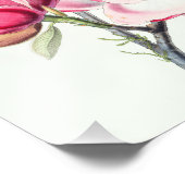 水彩植物性ピンクマグノリア花 フォトプリント            (角)