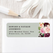 水彩植物性フローラと葉 ラベル (インサイチュ)