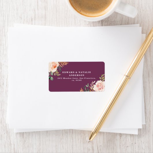 水彩植物性フローラと葉 ラベル (インサイチュ)