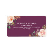 水彩植物性フローラと葉 ラベル (正面)