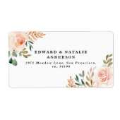 水彩植物性フローラと葉 ラベル (正面)