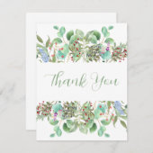 水彩植物性フローラグリーティングカード 招待状 (正面/裏面)