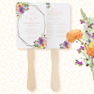 水彩植物性フローラピーチ八角形プログラム ハンドファン