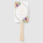 水彩植物性フローラピーチ八角形プログラム ハンドファン (正面)