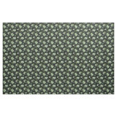 水彩植物性フローラブラックとグリーン ファブリック (ヤード)