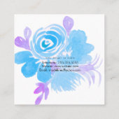 水彩植物性フローラブルーパープルサロン スクエア名刺 (裏面)