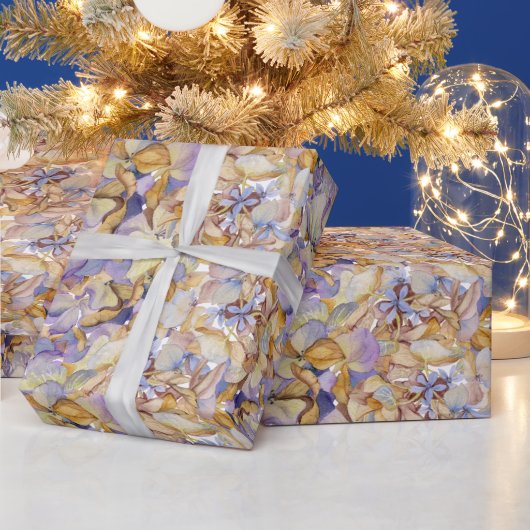 水彩植物性フローラリーフボホ ラッピングペーパー (クリスマス)