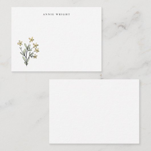 水彩植物性フローラ個人用文房具 ノートカード (正面/裏面)