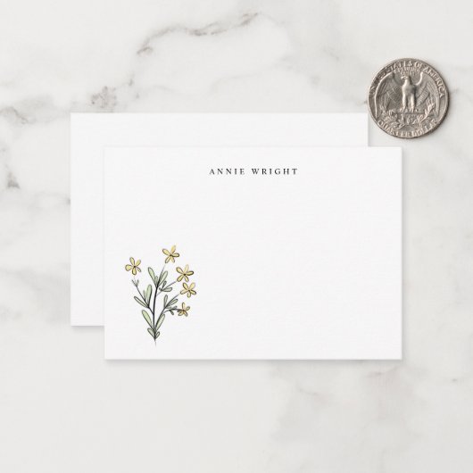 水彩植物性フローラ個人用文房具 ノートカード (正面/裏面インサイチュ)