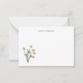 水彩植物性フローラ個人用文房具 ノートカード (正面)