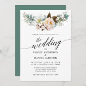 水彩植物性フローラ書結婚道 招待状 (正面/裏面)