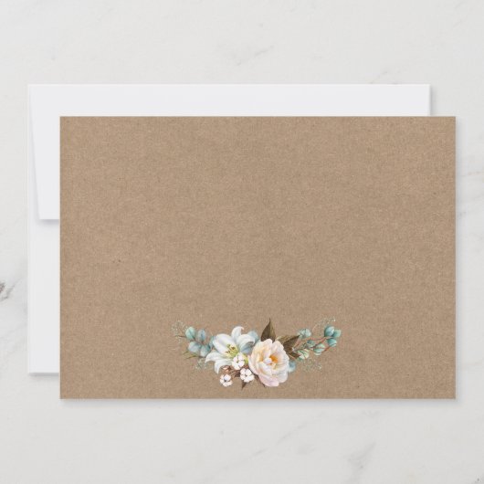 水彩植物性フローラ書道クラフト セーブザデート (裏面)