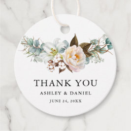 水彩植物性フローラ結婚の感謝 フェイバータグ