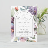 水彩植物性フローラ結婚スクリプト 招待状 (スタンド正面)