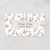 水彩植物性フローラ緑QRコードピンク 名刺 (正面)