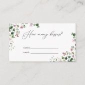 水彩植物性ブライダルシャワーゲーム囲い エンクロージャーカード (正面)