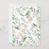 水彩植物性ブーケブライダルシャワー招待状 招待状 (裏面)