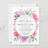 水彩植物性ブーケブライダルシャワー招待状 招待状 (正面)