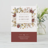 水彩植物性ボルドー結婚ズ 招待状 (スタンド正面)