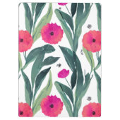 水彩植物性ポピー花柄 クリップボード (裏面)