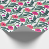 水彩植物性ポピー花柄 ラッピングペーパー (角)