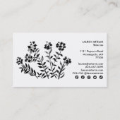 水彩植物性ユニークフローラモダンスキンケア 名刺 (裏面)